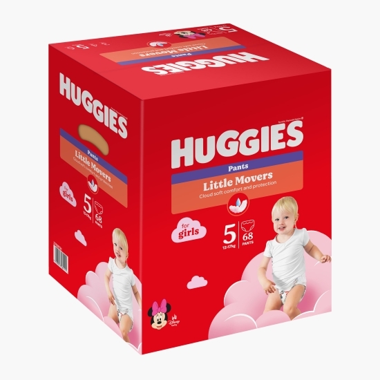 Scutece chiloțel Pants Box fetițe mărimea 5, 12-17 kg, 68 buc