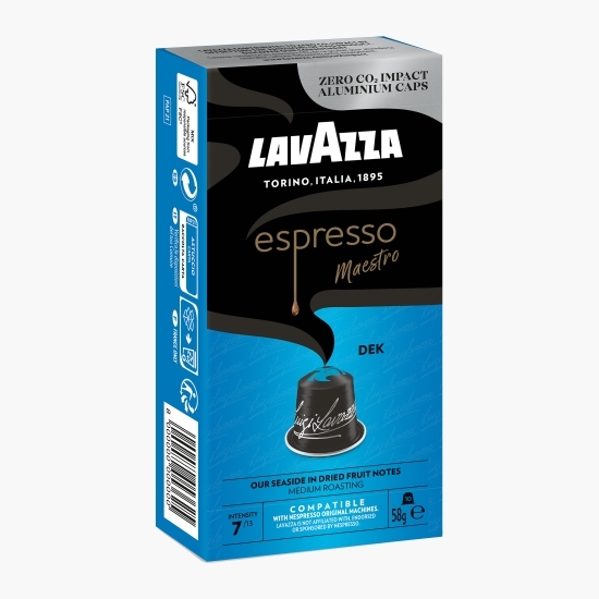 Capsule cafea decofeinizată, compatibile Nespresso, 10 băuturi