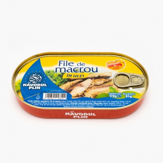 File de macrou în ulei de floarea-soarelui 170g