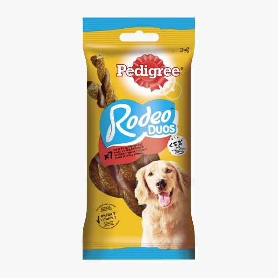Recompese pentru câini adulți, 7 buc, 123g, Rodeo Duos cu aromă de vită și brânză