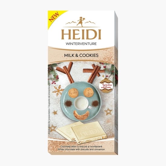 Ciocolată albă cu biscuiți și scorțișoară 90g