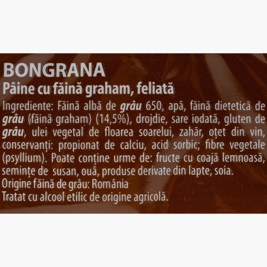 Pâine toast graham Bongrana 600g