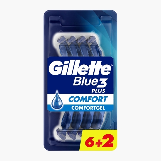 Aparat de ras de unică folosință Blue3 Plus Comfort cu 3 lame, 8 buc