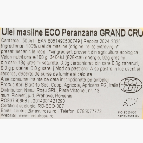 Ulei de măsline extravirgin eco Grand Cru Peranzana 500ml
