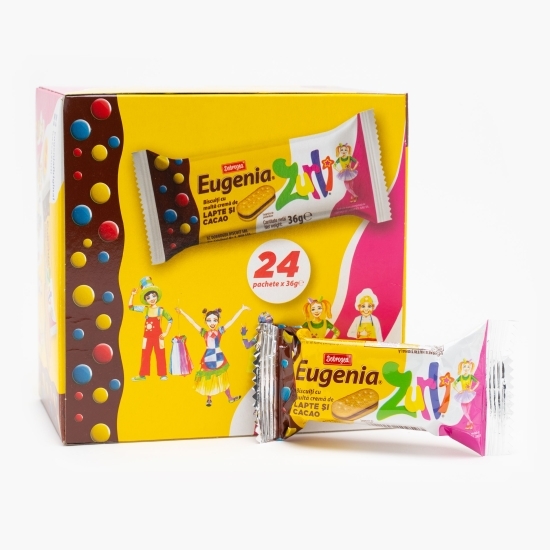 Biscuiți cremă lapte și cacao Zurli 864g (24x36g)