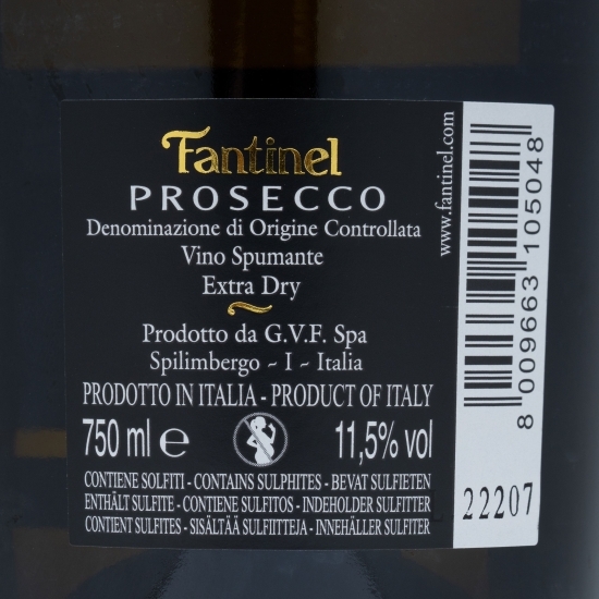 Vin spumant alb extra sec Glera Prosecco, 11.5%, 0.75l