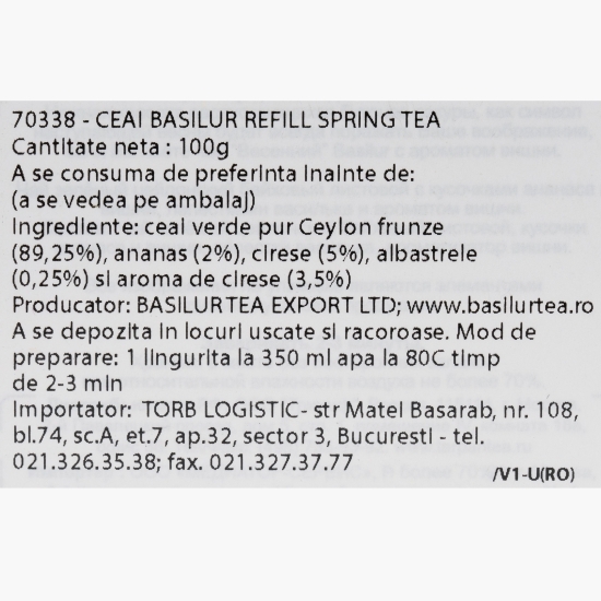 Ceai verde Spring Tea, refill 100g