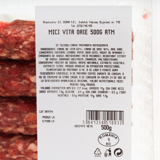 Mici din carne de vită și oaie 500g