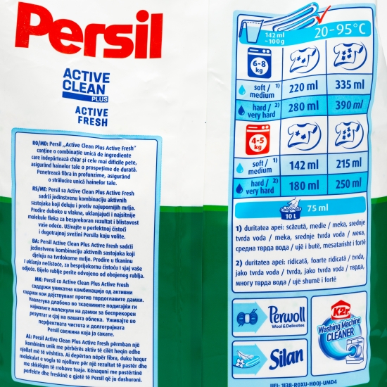 Detergent de rufe pudră automat Active Clean Plus, Active Fresh, 60 spălări, 6kg