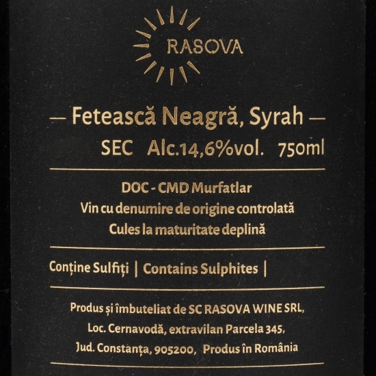 Vin roșu sec Fetească Neagră & Syrah, 14.6%, 0.75l