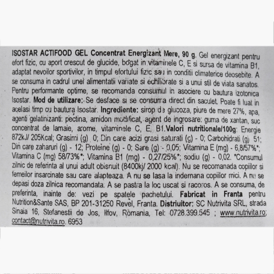 Gel energizant cu aromă de mere 90g