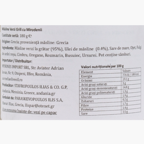 Măsline verzi grill cu mirodenii 180g