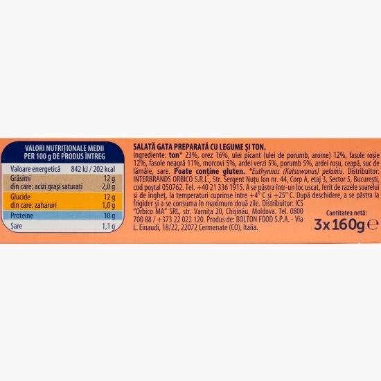 Salată de ton în stil texan, Insalatissime 3x160g