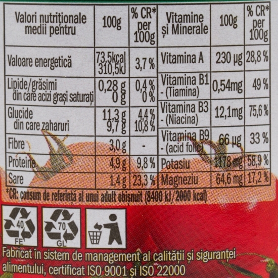 Pastă de tomate 24% 310g
