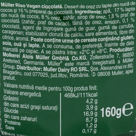 Orez vegan ciocolată 160g
