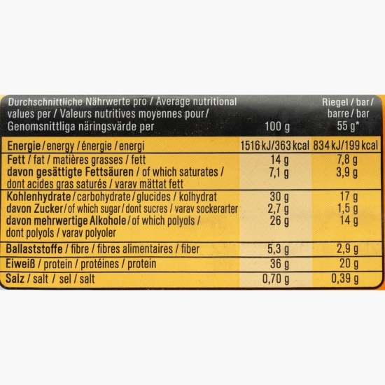 Baton proteic cu aromă de caramel sărat, fără zahăr adăugat 55g
