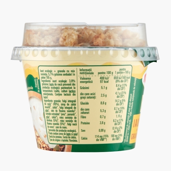 Iaurt eco și Granola cu semințe 5.1% grăsime 165g