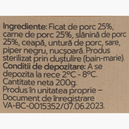 Pate din ficat de porc 200g