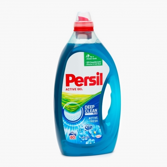 Detergent lichid Active Gel, Deep Clean Plus, Active Fresh, Silan, 60 spălări, 3l