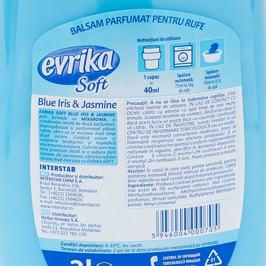 Balsam de rufe Soft Blue Iris and Jasmine 21 spălări 2l