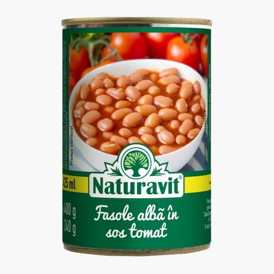 Fasole albă în sos tomat la conservă 400g