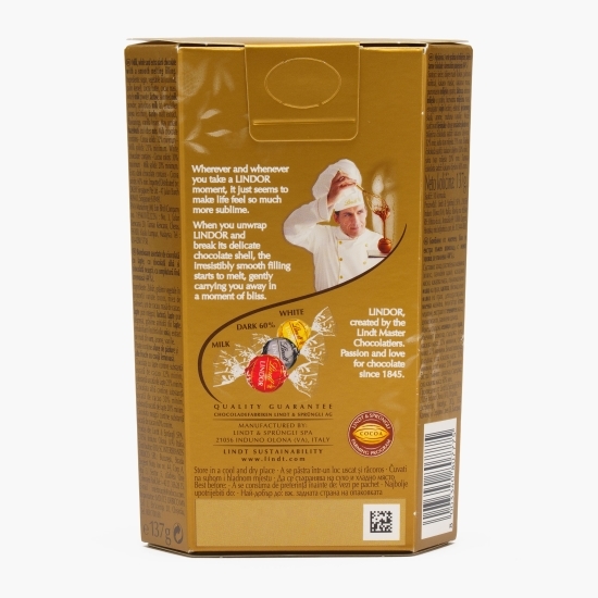 Bomboane de ciocolată asortate Lindor 137g