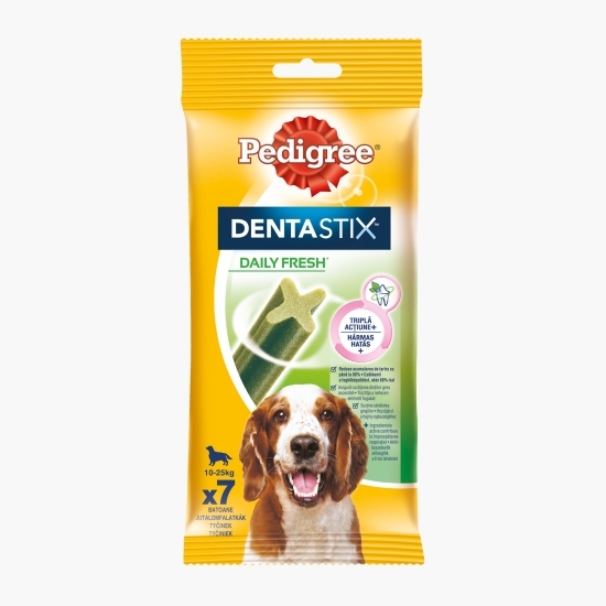 Batoane dentare pentru câini de talie medie, 180g, DentaStix cu eucalipt