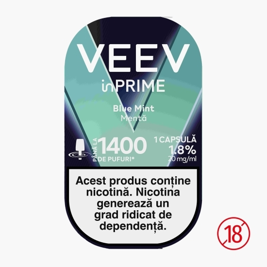 Capsulă pentru țigară electronică Blue Mint 1.8%, 20mg/ml nicotină, 1400 puffs