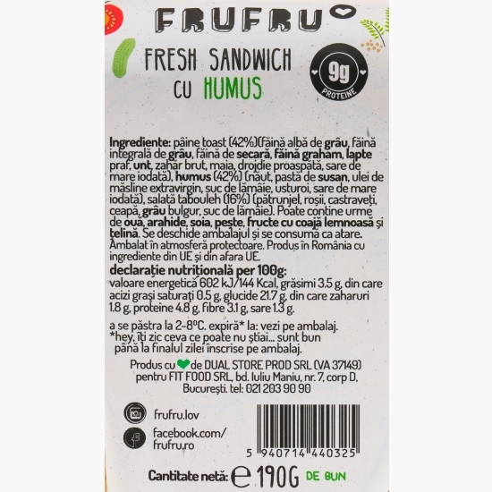 Sandwich triunghi cu humus 190g
