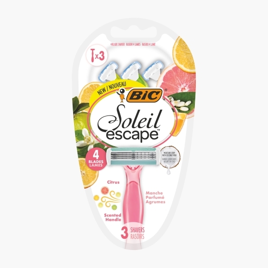 Aparat de ras pentru femei Soleil Escape Citrus, 4 lame, 3 buc