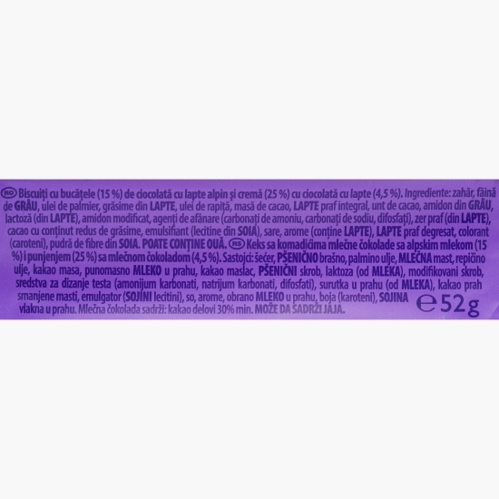Biscuiți cu cremă de ciocolată Sensations Cookies 52g