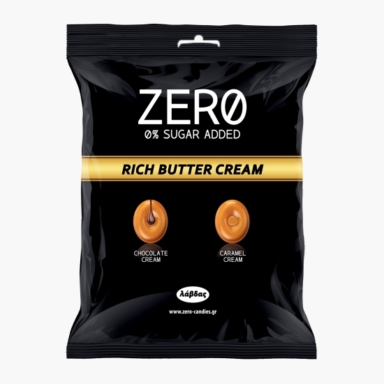 Bomboane fără zahăr cu unt și interior de ciocolată/caramel, 80g