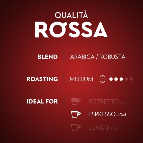 Qualita Rossa, 10 băuturi, capsule cafea compatibile Nespresso
