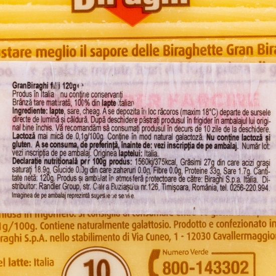 Brânză tare maturată felii 120g