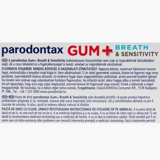 Pastă de dinți Gum+ Breath & Sensitivity Whitening, 75ml