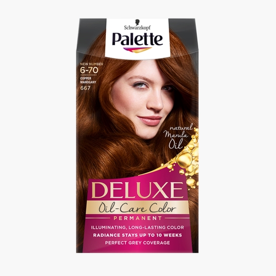 Vopsea de păr permanentă Deluxe Oil-Care Color 667 copper mahogany 115ml
