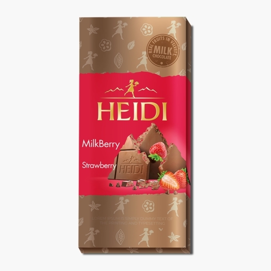 Ciocolată cu lapte cu căpșuni 80g