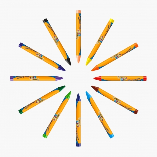 Set creioane cerate plastifiate Wax Crayons 12 buc