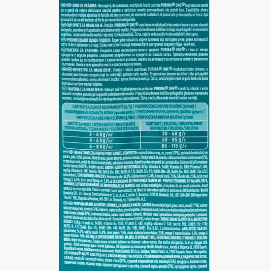 Hrană uscată pentru pisici adulte, sistem imunitar puternic, 750g, One Bifensis, cu somon și cereale
