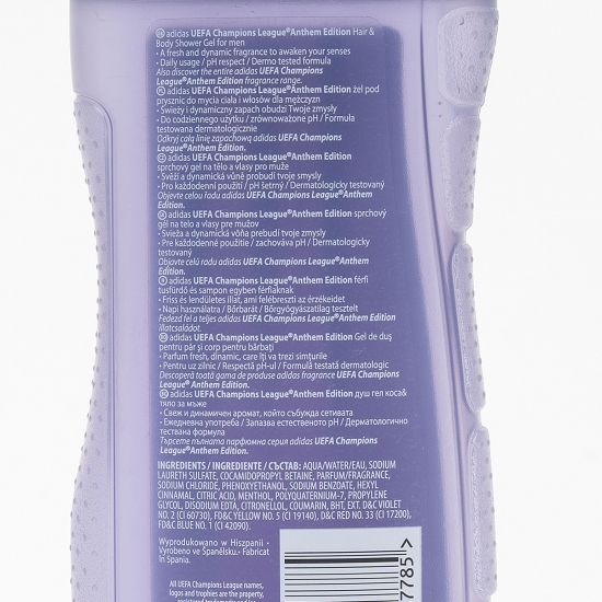 Gel de duș Adidas UEFA Anthem edition 250ml