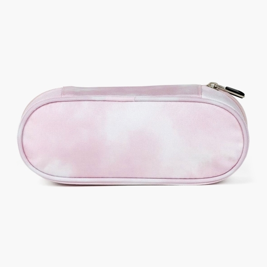 Penar oval neechipat, 1 fermoar, 22.5 x 8.5 x 5 cm, roz