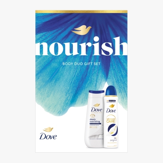 Set cadou Nourish: gel de duș Deeply Nourishing 225ml + deodorant spray Advanced Care 150ml