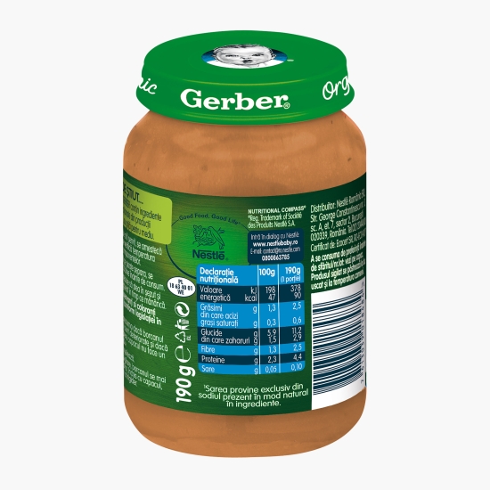 Piure ecologic de legume cu vițel și cartofi, +6 luni, 190g