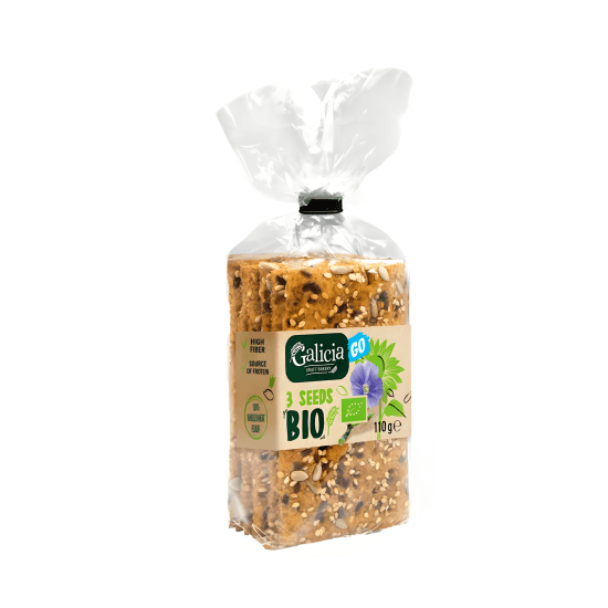 Pâine crocantă eco cu 3 tipuri de semințe, 110g