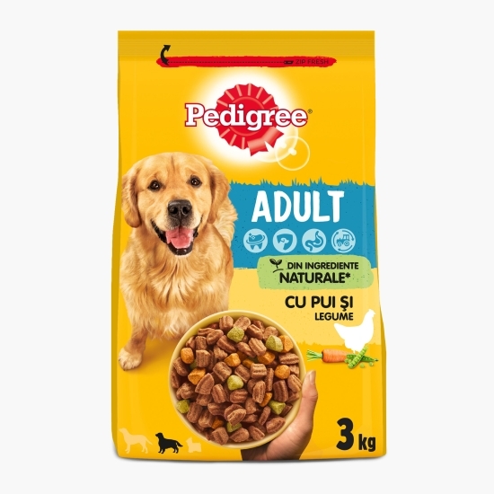 Hrană uscată pentru câini adulți, 3kg, cu pui și legume