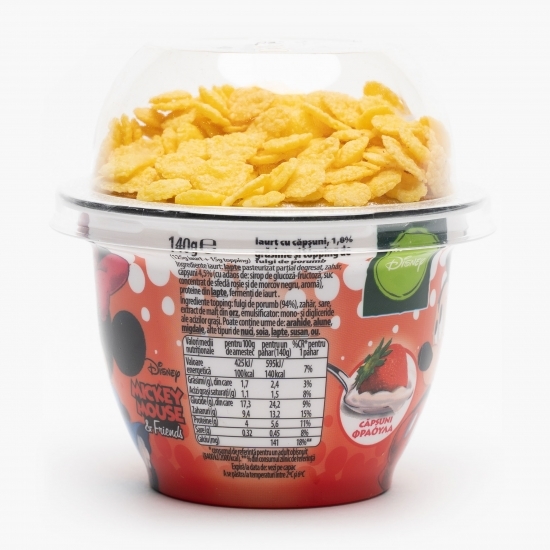 Iaurt Disney mic dejun cu căpșuni și fulgi de porumb 140g