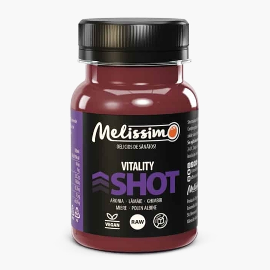 Shot de aronia, lămâie, ghimbir, miere și polen de albine Vitality, 100ml
