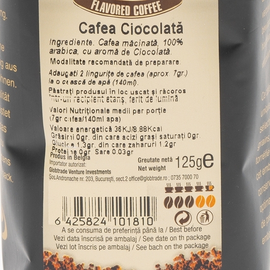 Cafea măcinată cu aromă de ciocolată 125g