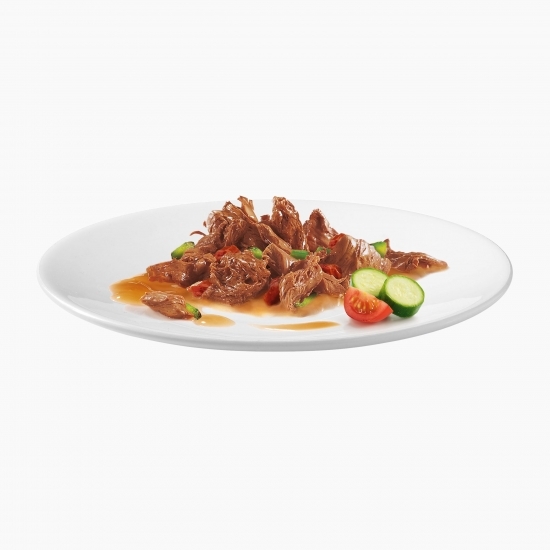 Hrană umedă pentru pisici, 85g, mini fileuri în sos, vânat și legume