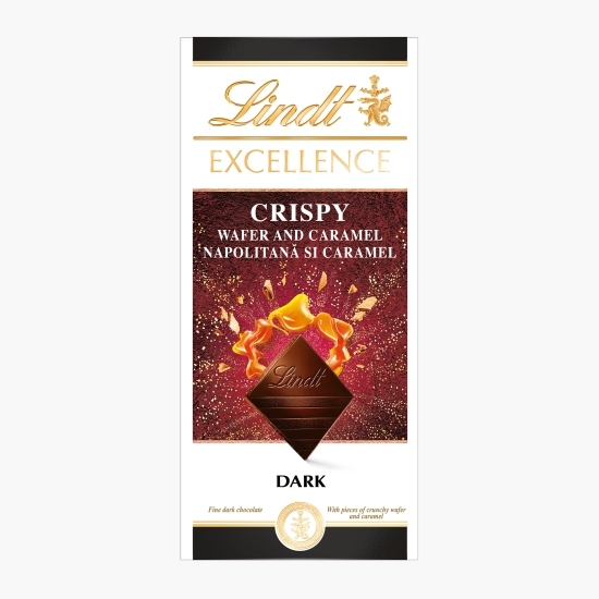 Ciocolată neagră cu bucăți de napolitană și caramel Excellence, 100g